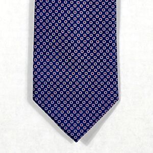 Jos. A. Bank Silk Tie 3.25" x 60" Blue Red Geometric Necktie